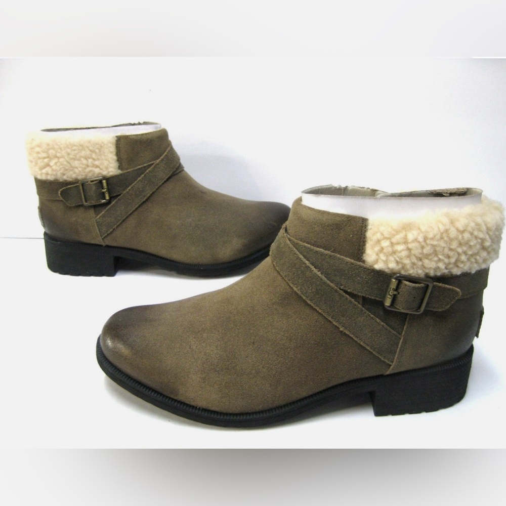 UGG BENSON WOME ANKEL BOOTS LEATHER DOVE BROwn size 7